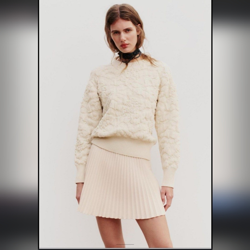 BNWT! Zara pearl textured knit sweater